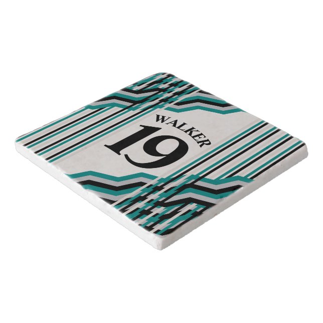 Sports Inspired Teal stone trivet (Corner)