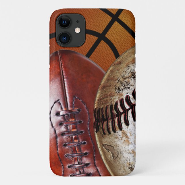 Sports iPhone Cases Basketball, Football, Baseball (Back)