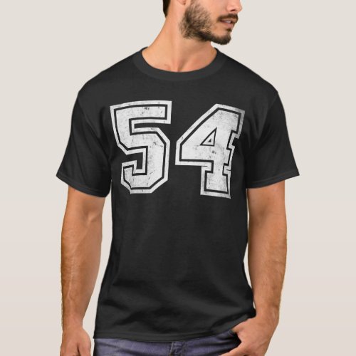 Sports Jersey Birthday Age Lucky No Number 54 T_Shirt