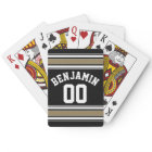 Sports Jersey Black and Gold Stripes Name Number