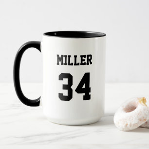 Sports Jersey Black and White Modern Custom Mug