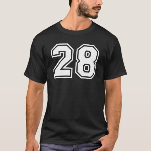 Sports Jersey Favorite Lucky Number 28 T_Shirt
