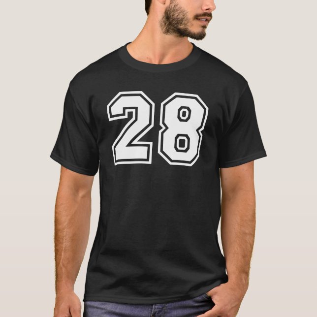 Sports Jersey Favorite Lucky Number #28 T-Shirt (Front)