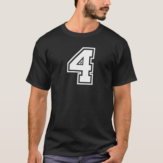 Sports Jersey Favorite Lucky Number #4 T-Shirt (Front)