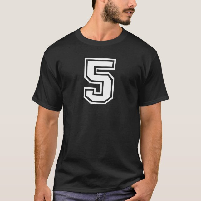 Sports Jersey Favorite Lucky Number #5 T-Shirt (Front)