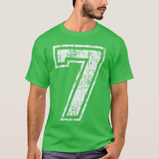Sports Jersey Grunge Number 7 Faneam Player Birthd T-Shirt