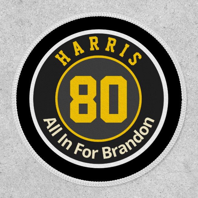 Sports Jersey Memorial Name and Number  Patch (Front)