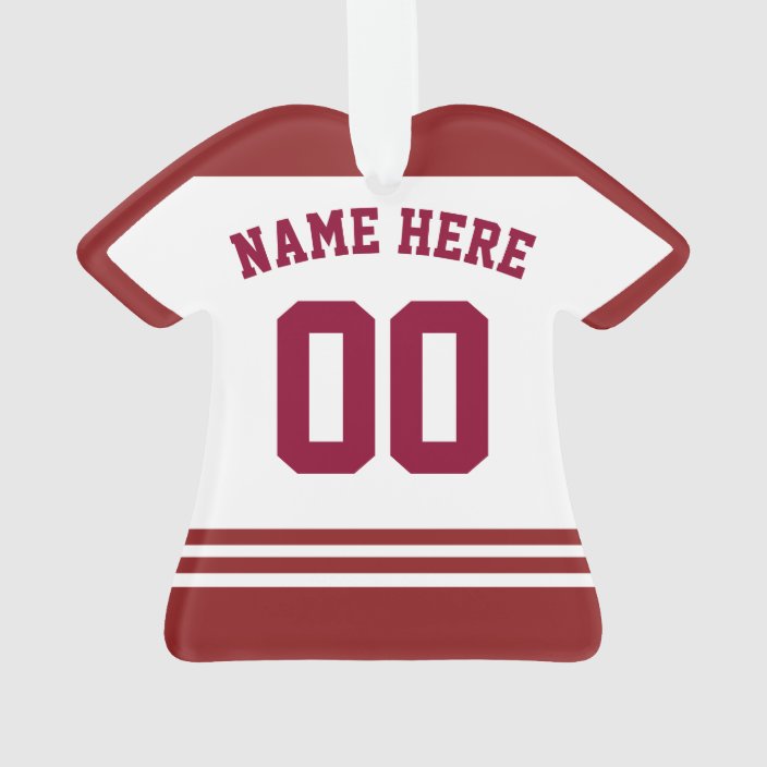 Sports Jersey Name &amp; Number Ornament Template | Zazzle.com
