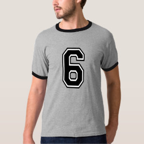 Sports Jersey Number 6 T-Shirt