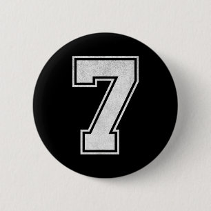 Sports Jersey Number 7 Grunge Fan Team Player Birt Button