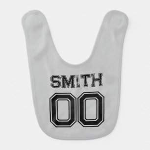 Sports Jersey Number and Name Baby Bib