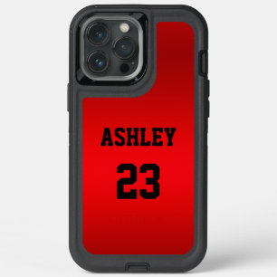 Sports Jersey Number and Name Red Personalized iPhone 13 Pro Max Case