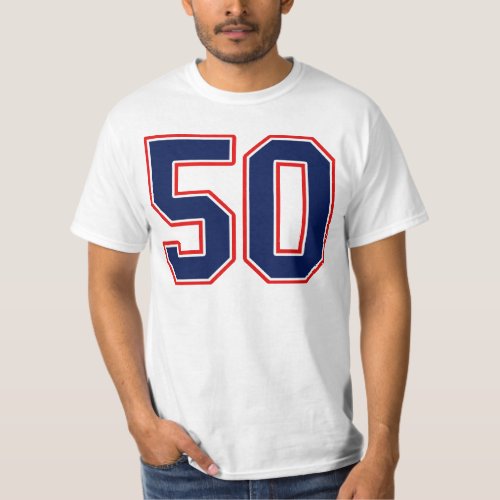 Sports Jersey Number Fifty 50 T_Shirt