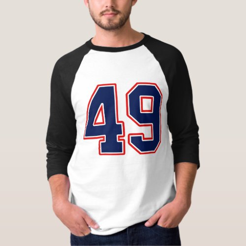 Sports Jersey Number Forty_Nine 49 Hoodie T_Shirt