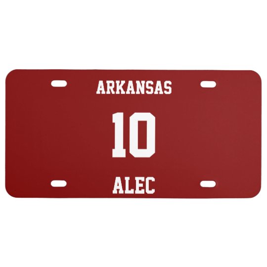 Sports Jersey Personalized Maroon License Plate