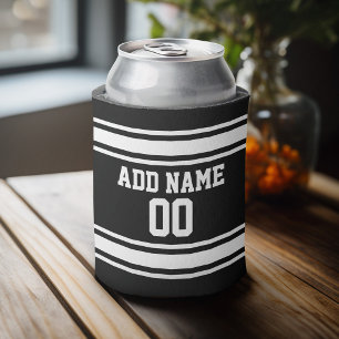 Sports Jersey Stripes - Personalized Name Number Can Cooler