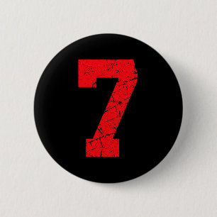 Sports Jersey Vintage Red Lucky Number 7 T Shirt_1 Button