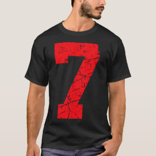 Sports Jersey Vintage Red Lucky Number 7 T Shirt_1 T-Shirt