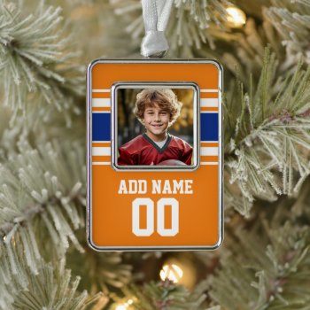 Sports Jersey With Photo  Name And Number Christmas Ornament by MyRazzleDazzle at Zazzle
