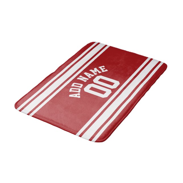 Sports Jersey with Your Name and Number Bathroom Mat (Angled)
