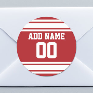 Sports Jersey with Your Name and Number Classic Round Sticker