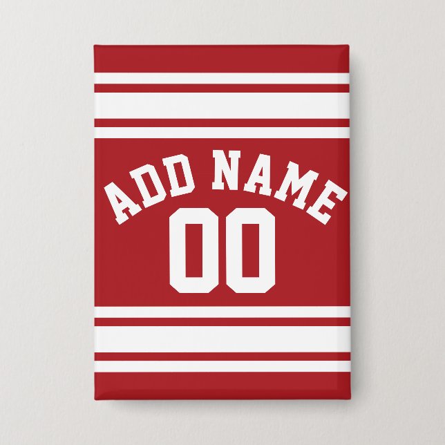 Sports Jersey with Your Name and Number Pinback Button (Front)