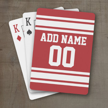 Sports Jersey With Your Name And Number Playing Cards by MyRazzleDazzle at Zazzle