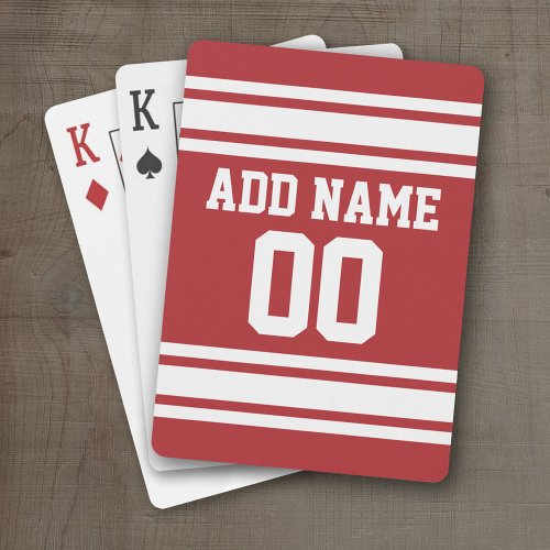 Sports Jersey with Your Name and Number Playing Cards