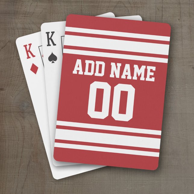 Sports Jersey with Your Name and Number Poker Cards (Personalized Playing Cards - Sports Jersey Design)