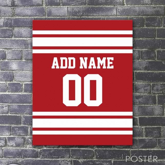 Sports Jersey with Your Name and Number Poster (Sport Jersey Poster)