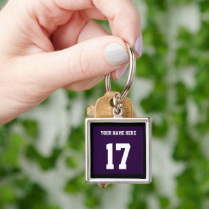 Sports Keychain Football Keychain Purple