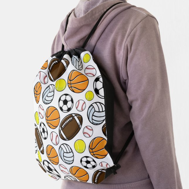Sports Kids Baseball Basketball Soccer Football Drawstring Bag (Insitu)