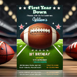 Sports kids boys ticket Football 1st Birthday Invitation<br><div class="desc">Score big with our "Sports Kids Boys Ticket Football" 1st Birthday Invitation! This sporty design, featuring a ticket-style layout and football graphics, sets the stage for a winning celebration. Order now and let the sports-themed festivities commence – it's time to create lasting memories with an invitation that promises a sporty...</div>