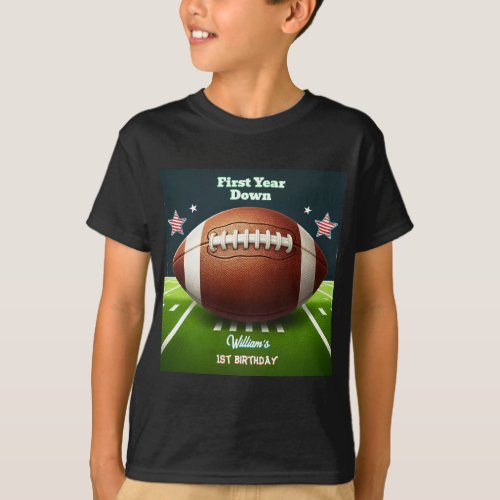 Sports kids boys ticket Football 1st Birthday T_Shirt