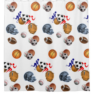 Sports kids shower curtains