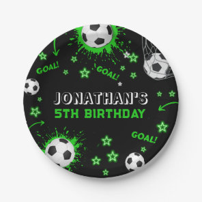 Sports Kids Soccer Birthday Party Paper Plates