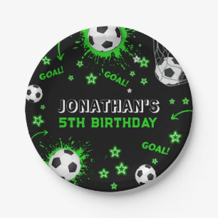 Sports Kids Soccer Birthday Party Paper Plates