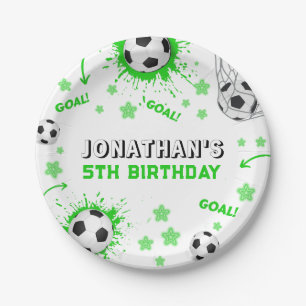 Sports Kids Soccer Birthday Party Paper Plates