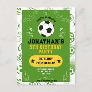 Sports Kids Soccer Birthday Party Postcard