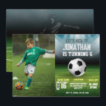 Sports Kids Soccer Photo Birthday Invitation<br><div class="desc">Ready for a All-star Soccer ball birthday party? This design features hand-painted watercolor items such as a soccer balls & green grass. All text is editable on this birthday invite and budget-friendly postcards are available too! The design is suitable for boys and girls and is fully customizable for 1st birthday,...</div>
