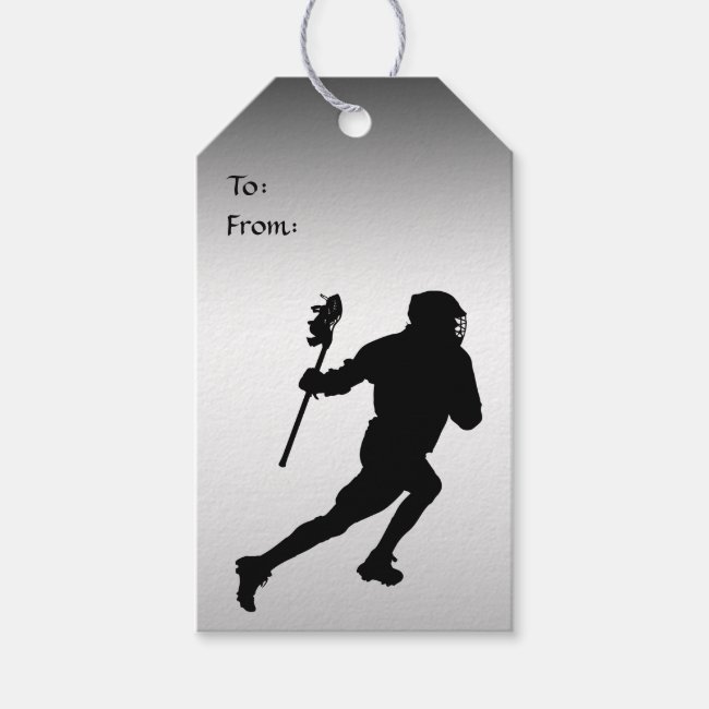 Sports Lacrosse Silver and Black Gift Tags