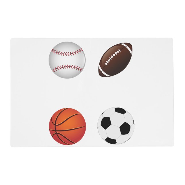 " SPORTS" LAMINATED PLACEMAT. PLACEMAT (Front)