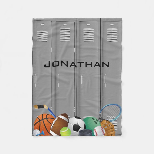 Sports Locker Design Fleece Blanket (Front)
