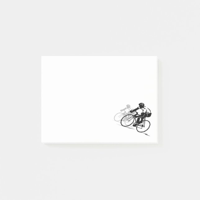 Sports Lover | Bicycle Racing Silhouette Post-it Notes (Front)