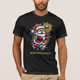 Sports Lover Pickleball Player Christmas Santa T-Shirt