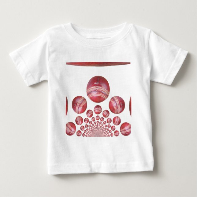 Sports Lover’s Cricket Ball Print Baby T-Shirt (Front)