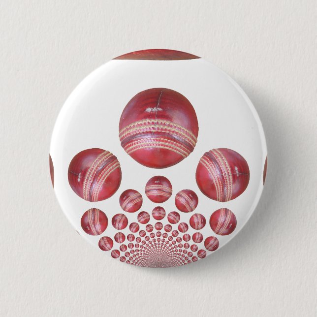 Sports Lover’s Cricket Ball Print Button (Front)