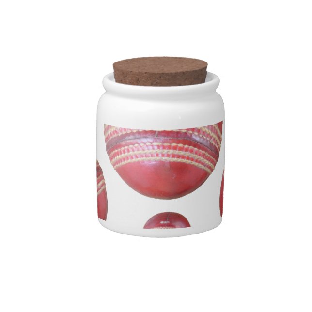 Sports Lover’s Cricket Ball Print Candy Jar (Front)
