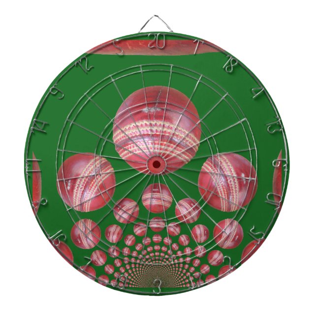 Sports Lover’s Cricket Ball Print Dartboard (Front)