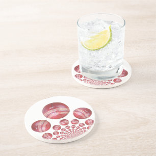 Sports Lover’s Cricket Ball Print Drink Coaster